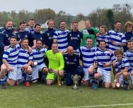 Kilgetty AFC with the 2nd Division Trophy